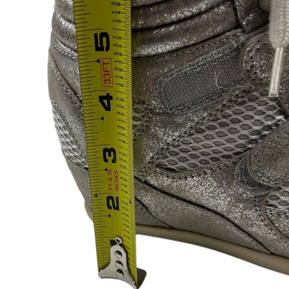 Madden Girl White Mesh Champagne Metallic Shimmer Hook & Loop Straps Size 7 - Picture 14 of 15